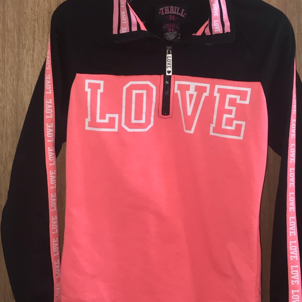 Orange & Black spandex jog set w/ love